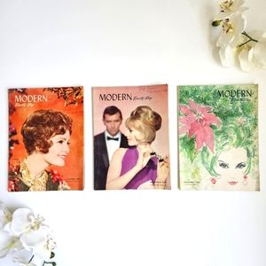 1964 Modern Beauty Shop Set of 3 Vintage Women's Magazines, Retro Hair/ Beauty